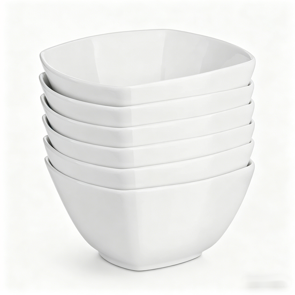 YateBowl Ceramic Bowls Set of 4, 22 oz, White Soup & Cereal Bowls, Microwave & Dishwasher Safe