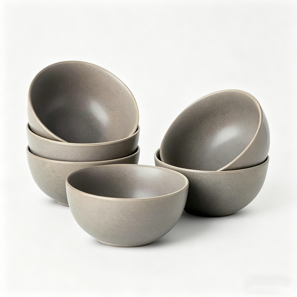 YateBowl Ceramic Cereal Bowls Set of 4, 24 oz Stoneware Bowls for Soup, Salad & Breakfast, Matte Black, Microwave & Dishwasher Safe