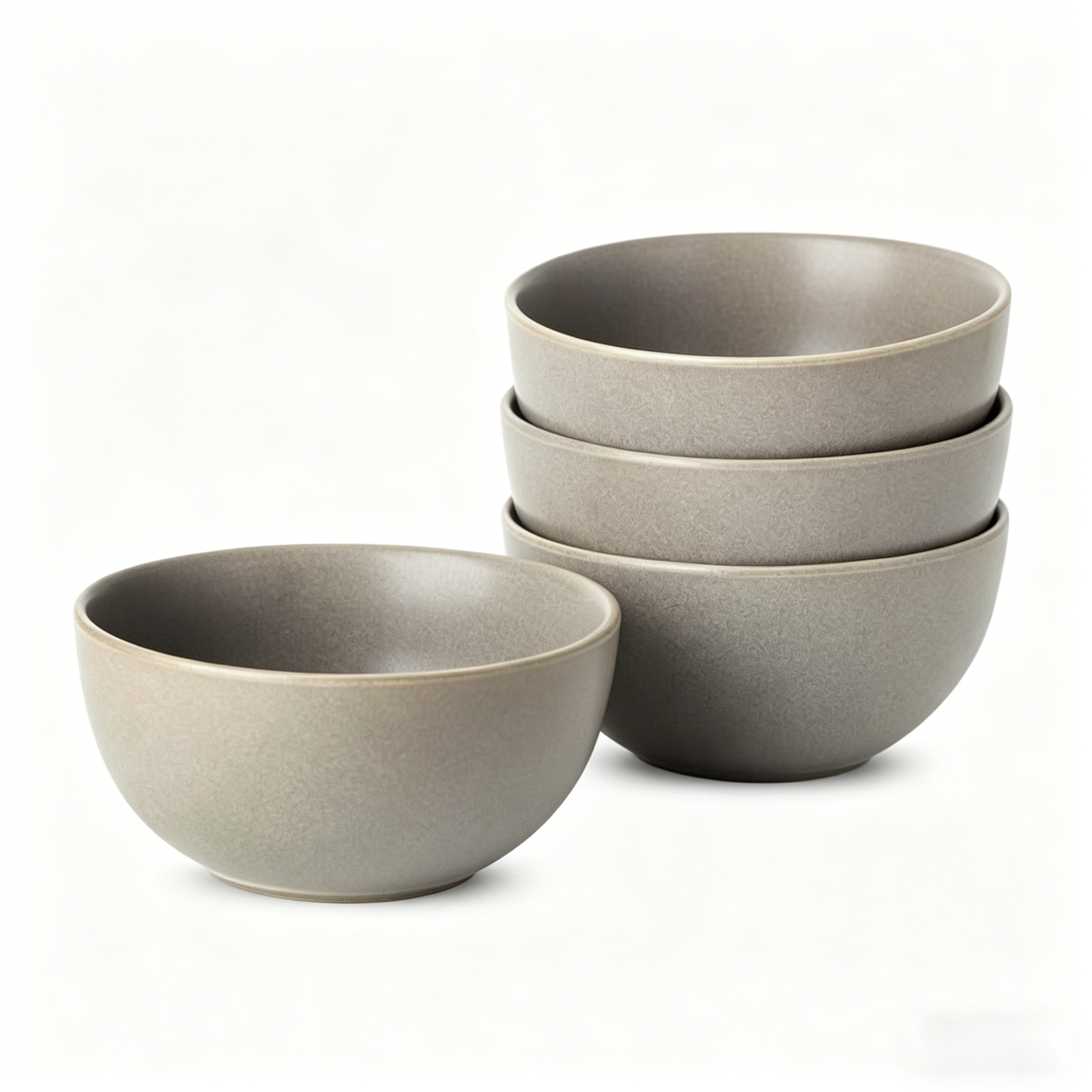 YateBowl Ceramic Cereal Bowls Set of 4, 24 oz Stoneware Bowls for Soup, Salad & Breakfast, Matte Black, Microwave & Dishwasher Safe