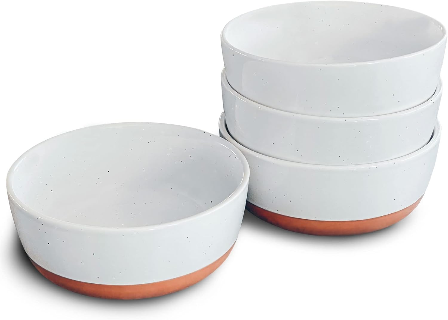 YateBowl Porcelain Bowls Set of 4, 25 oz, Microwave, Dishwasher & Oven Safe, White Soup & Cereal Bowls