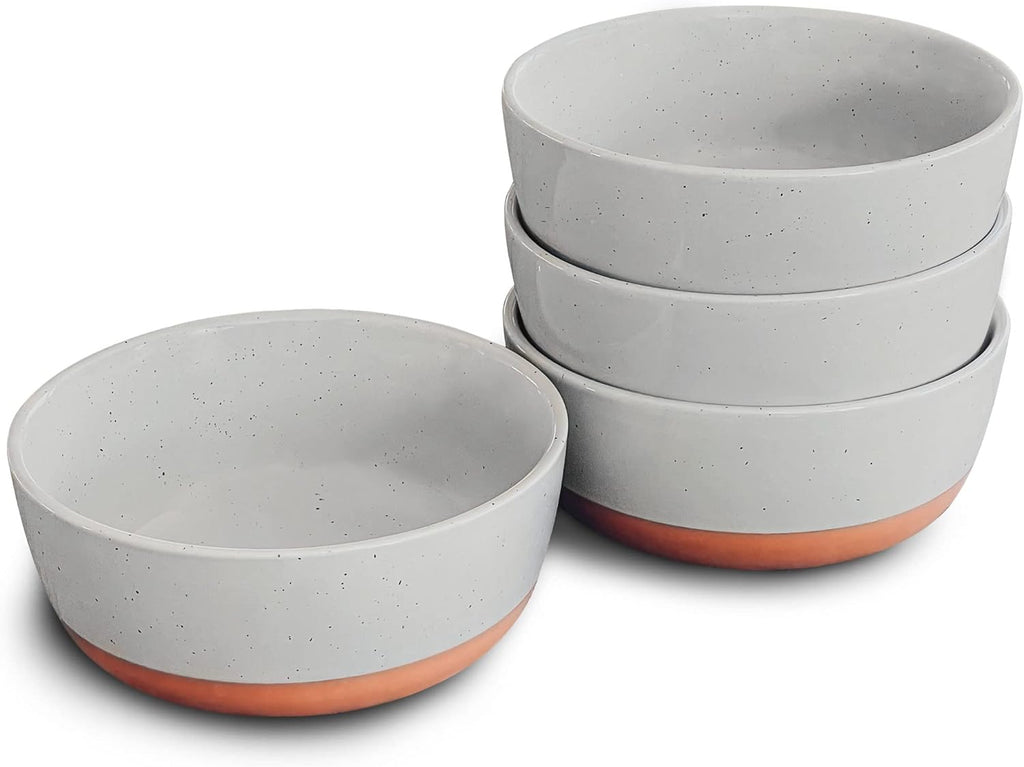 YateBowl Porcelain Bowls Set of 4, 25 oz, Microwave, Dishwasher & Oven Safe, White Soup & Cereal Bowls